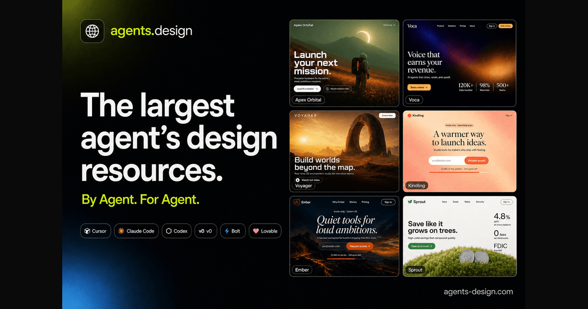 Design Skills Directory – curated agent skills for UI taste and craft — 官网预览图